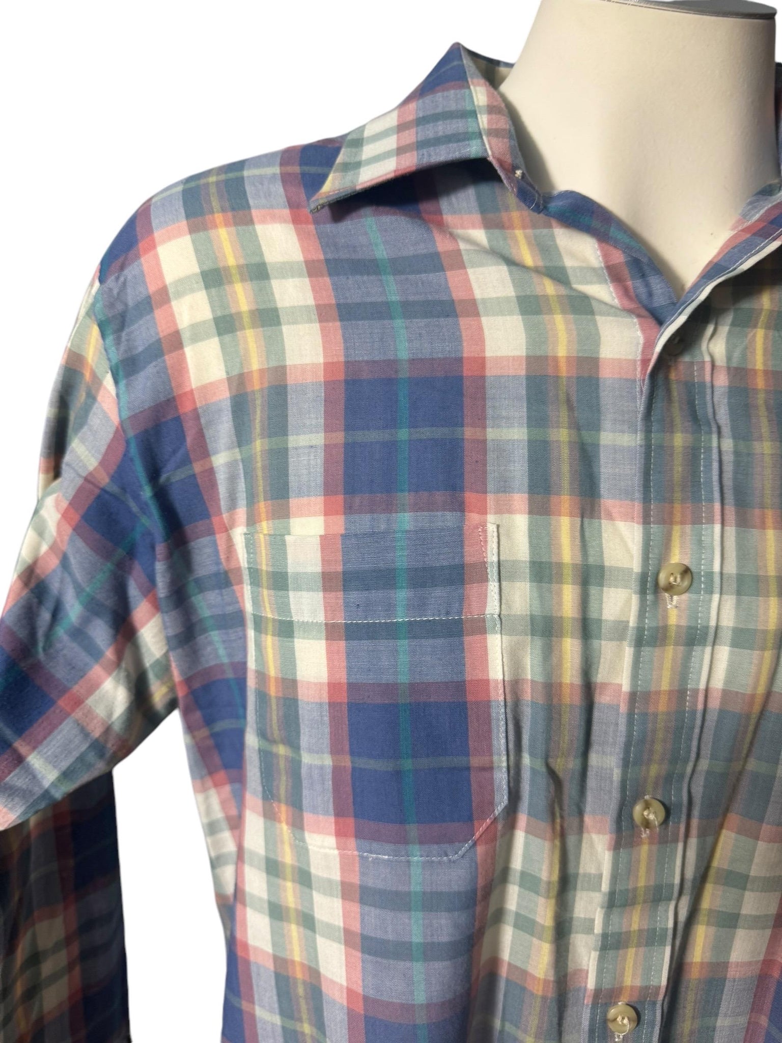 Vintage plaid men's button up shirt L Arrow