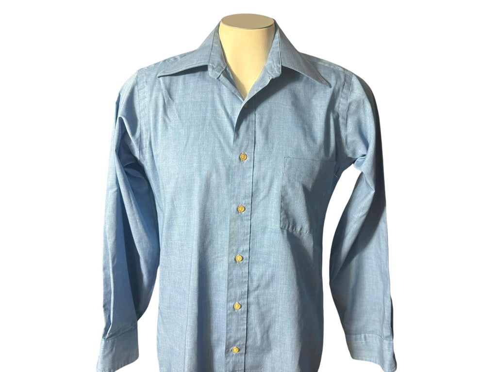 Vintage 70's blue men's shirt M work