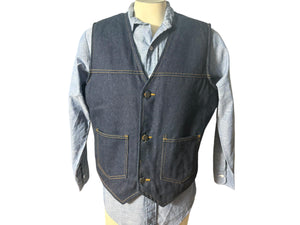 Vintage 70's jean western vest XL