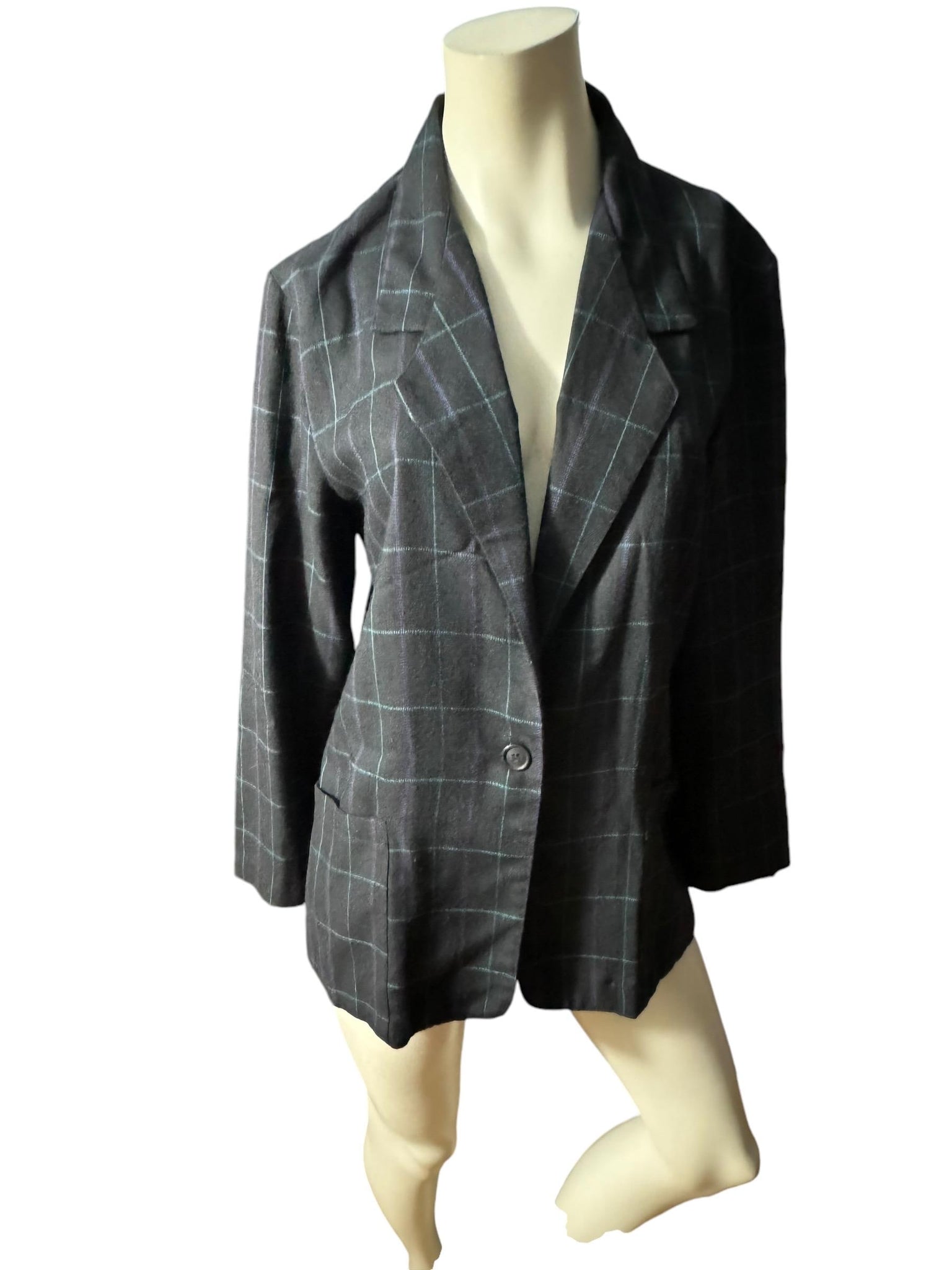 Vintage 80's black & blue blazer M Stringbean