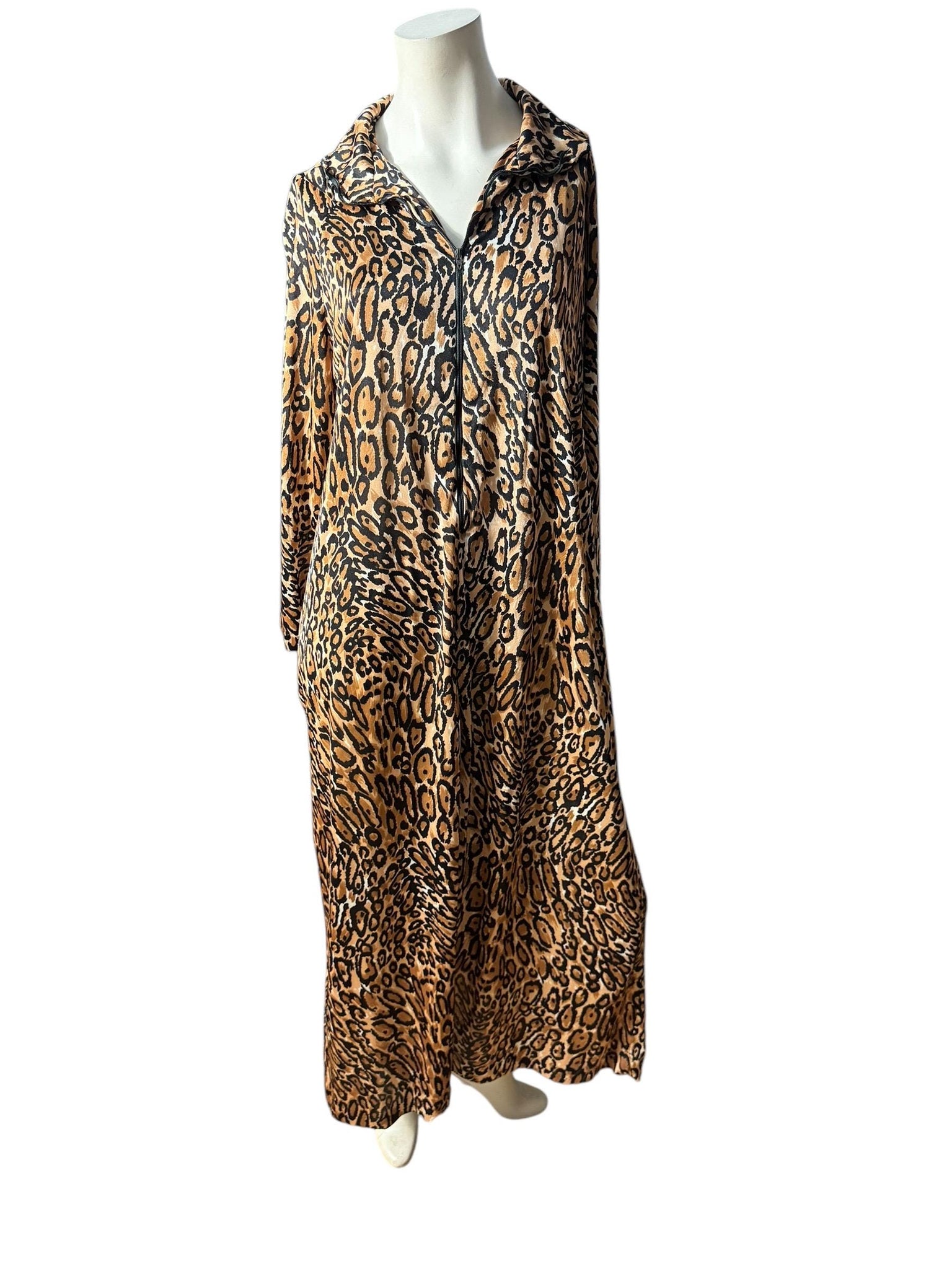 Vintage leopard lounge dress L lingerie