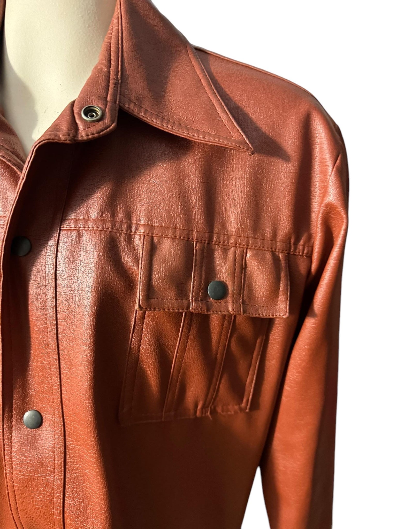 Vintage 70’s brown faux leather jacket XL