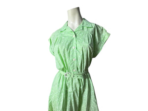 Vintage plus size green 80's day dress 18 Blair Petite