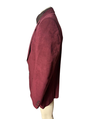 Vintage maroon ultra suede men's suit jacket 44