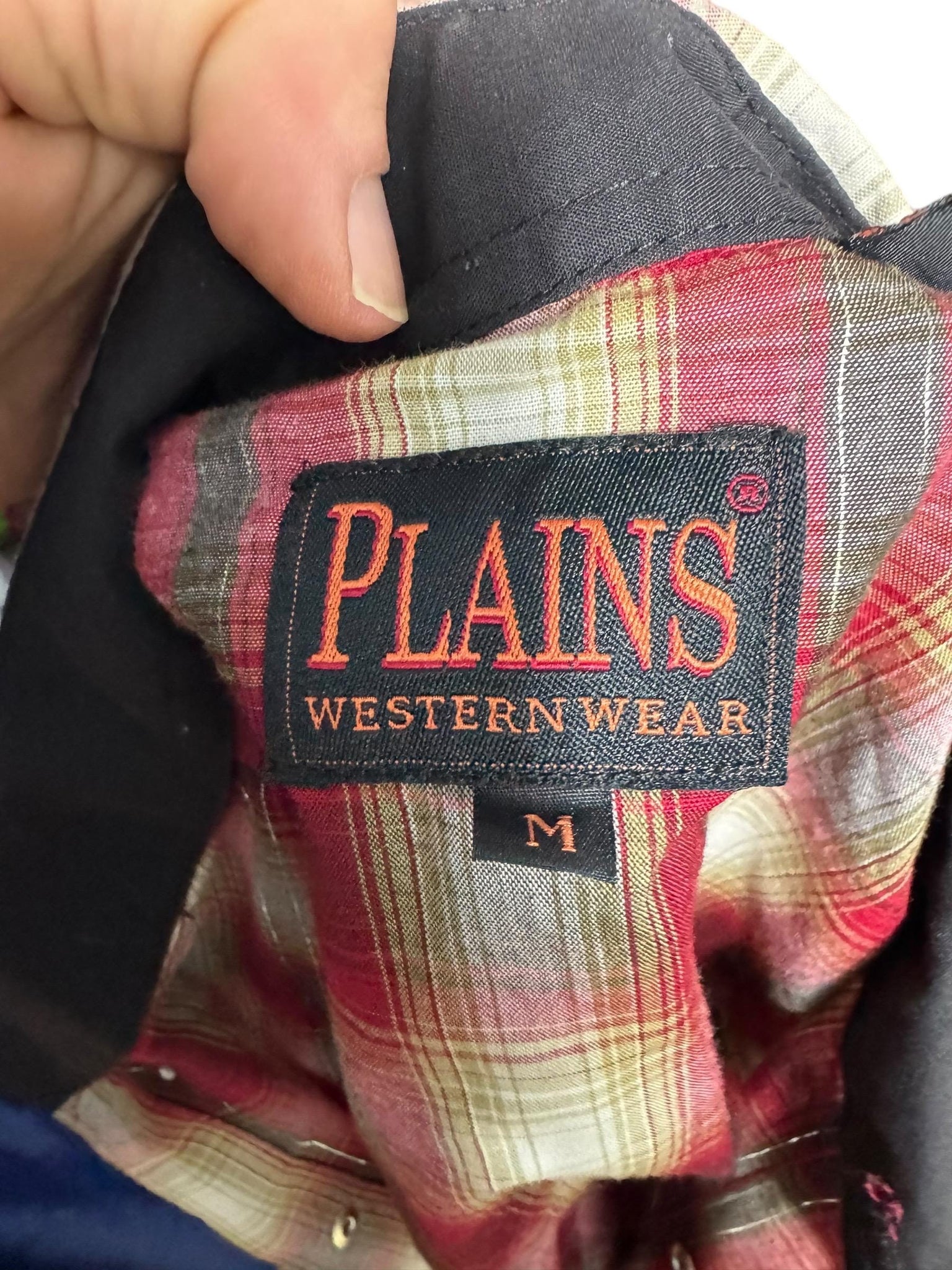 Vintage Plains metallic plaid western shirt M