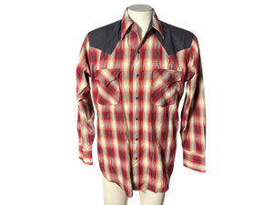 Vintage Plains metallic plaid western shirt M