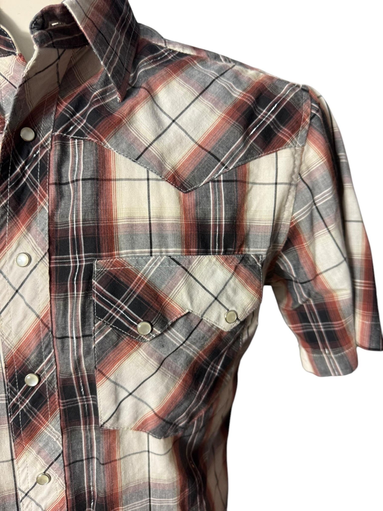 Vintage Rustler plaid metallic western shirt S