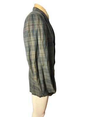 Vintage 60's green plaid men's suit jacket 42 long