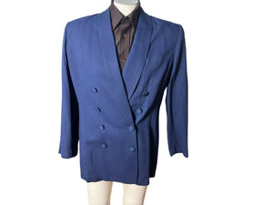 Vintage 80's blue suit jacket 40 rayon