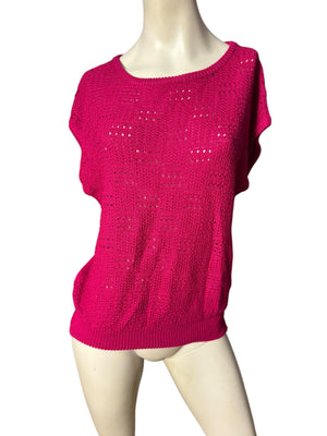 Vintage 80's pink pullover sweater shirt XL 20