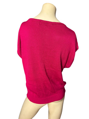 Vintage 80's pink pullover sweater shirt XL 20