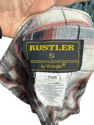 Vintage Rustler plaid metallic western shirt S