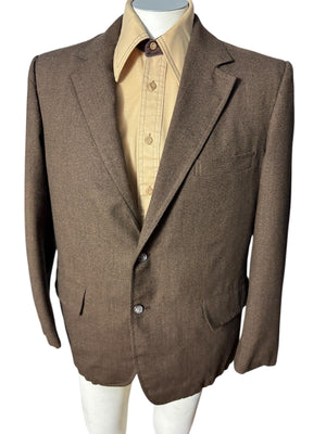 Vintage 70's brown men's suit 42 2pc