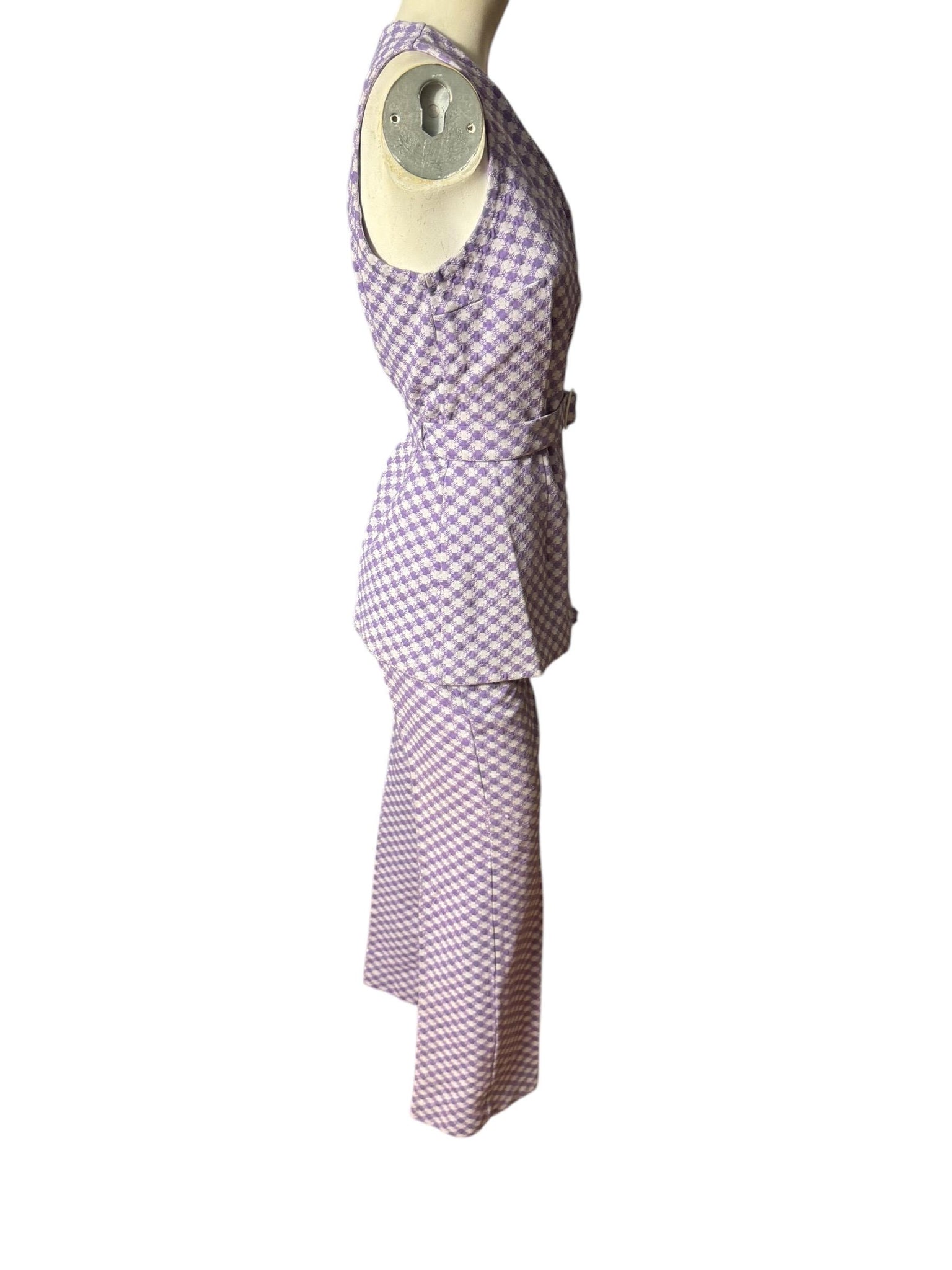 Vintage 70's purple check jantzen suit M