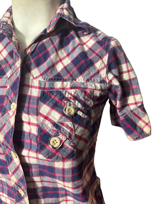 Vintage 70's women's plaid shirt XS XXS