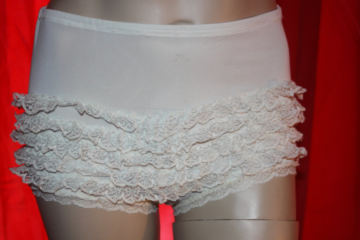 Vintage 50's High Waist White Sissy Lace Panties S