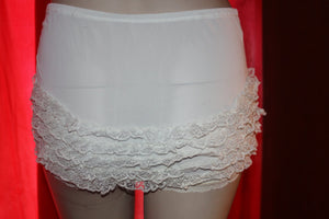 Vintage 50's High Waist White Sissy Lace Panties S