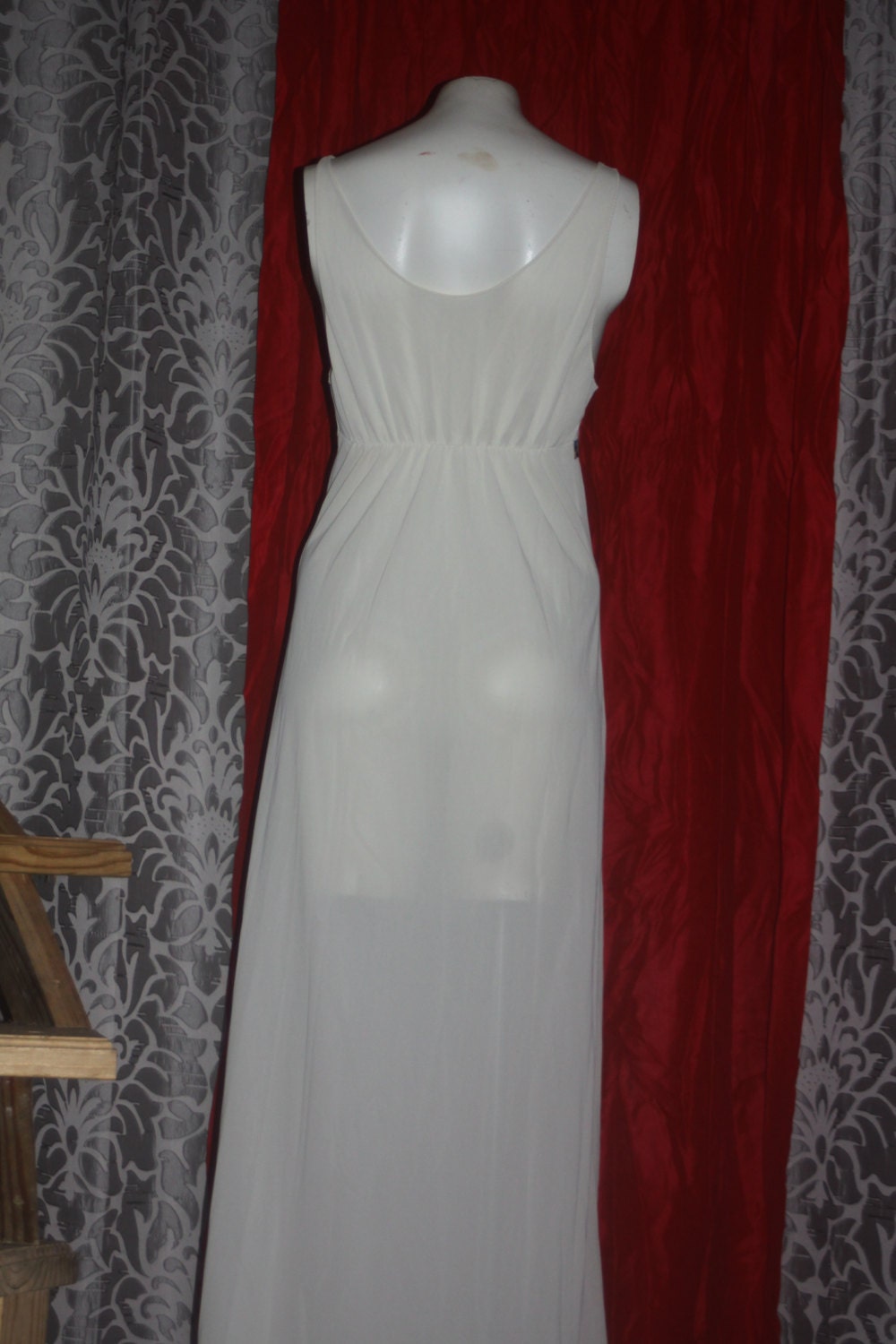 Vintage 70's Off white Sears Long Nightgown M 36