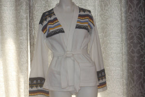 Vintage 70's Bell Sleeve Rainbow Sweater Jacket L