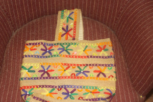 Vintage Kitsch Woven embroidered bag purse 50's 60's