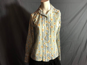 Vintage 1970's Alice Stewart Women's Button up Shirt 8