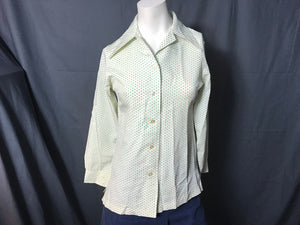 Vintage 1970's Polka dot Blouse Shirt Ellanee 8 M