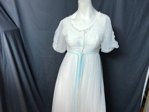 Vintage 1960's Miss Elaine Sheer Nightgown and Robe S M