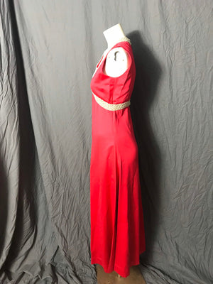 Vintage 1960’s long red maxi dress M