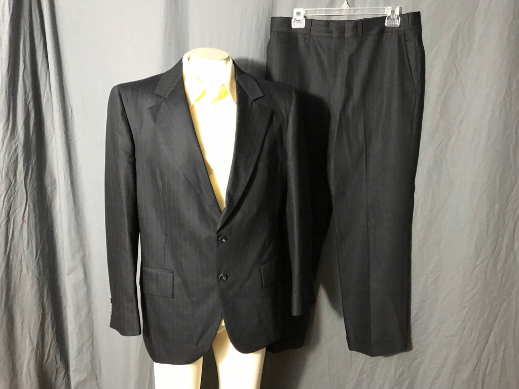 Vintage 1960’s Brookfield black pinstripe suit 42