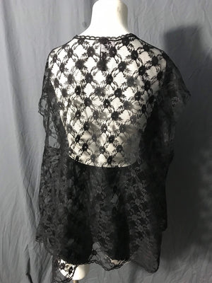 Vintage black lace Jill Andrea short robe xxxl