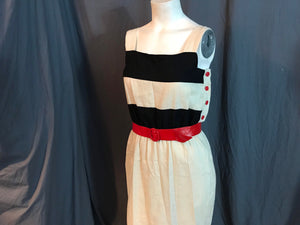 Vintage Melissa Petites 1980’s linen mod stripe dress 8