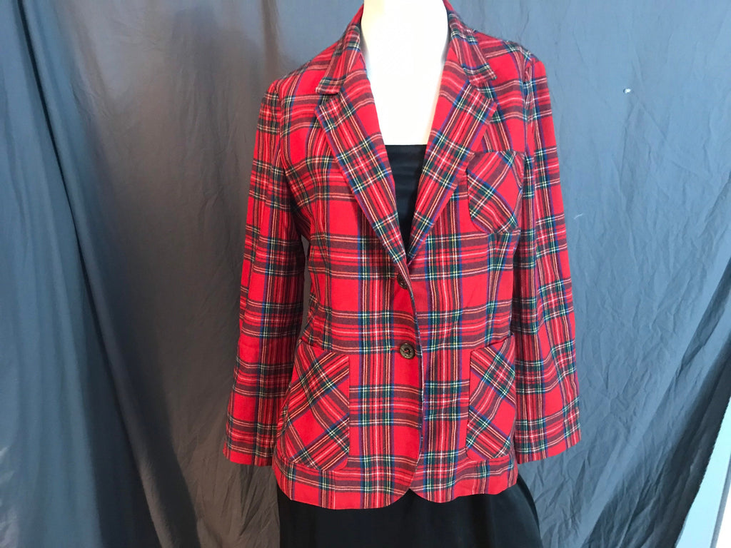 Vintage red plaid BT Juniors jacket blazer M