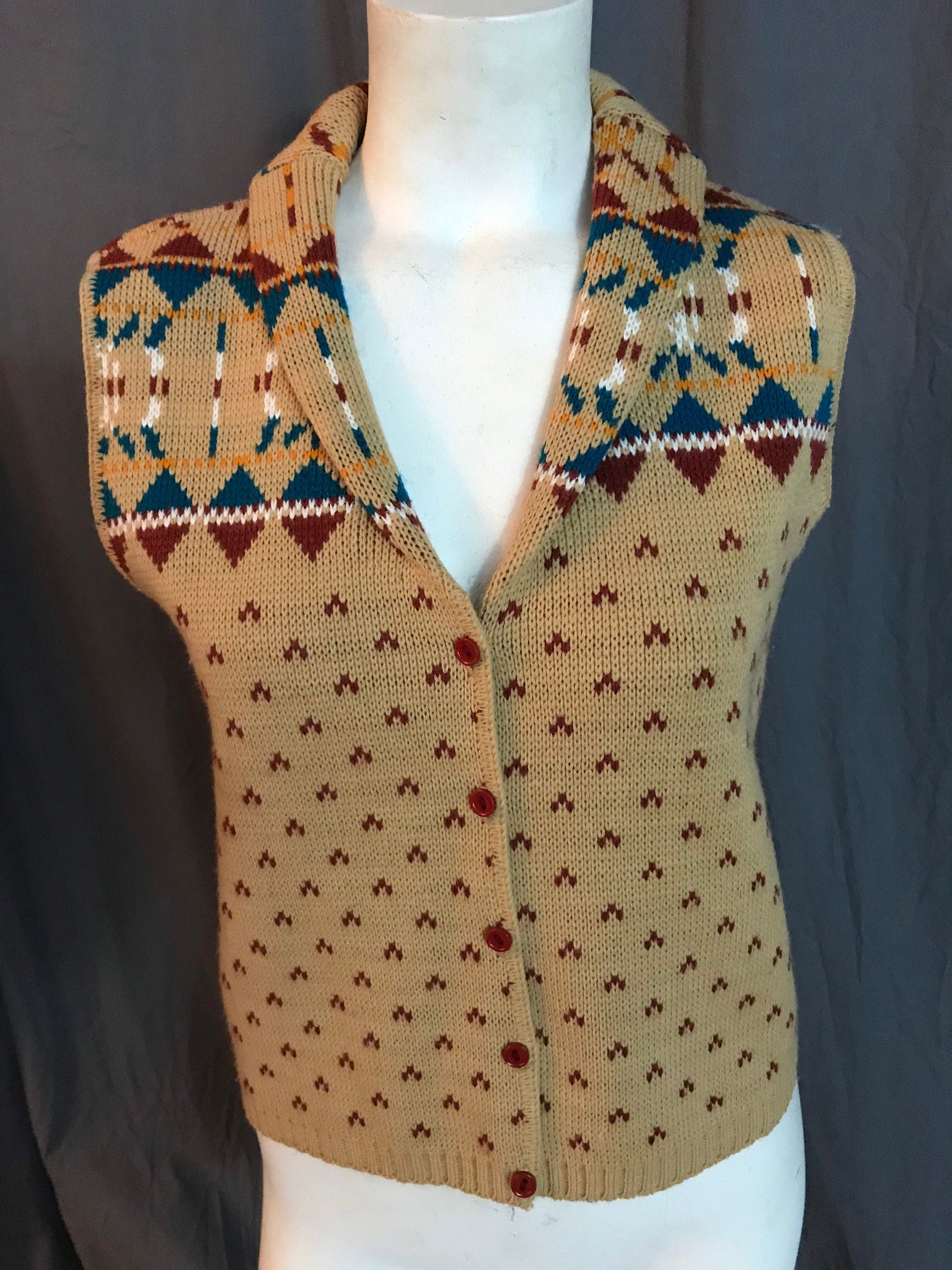 Vintage 1970’s sweater vest top M