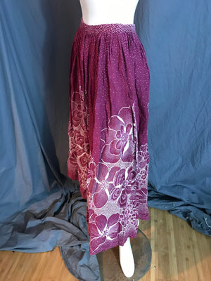 Vintage cotton batik full midi skirt S