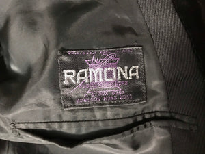 Vintage black Ramona tuxedo suit jacket w/ velvet lapel 46
