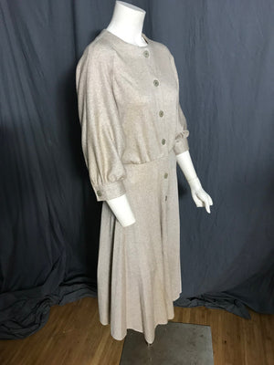 Vintage 1980’s Albert Capraro tan knit dress 10 M