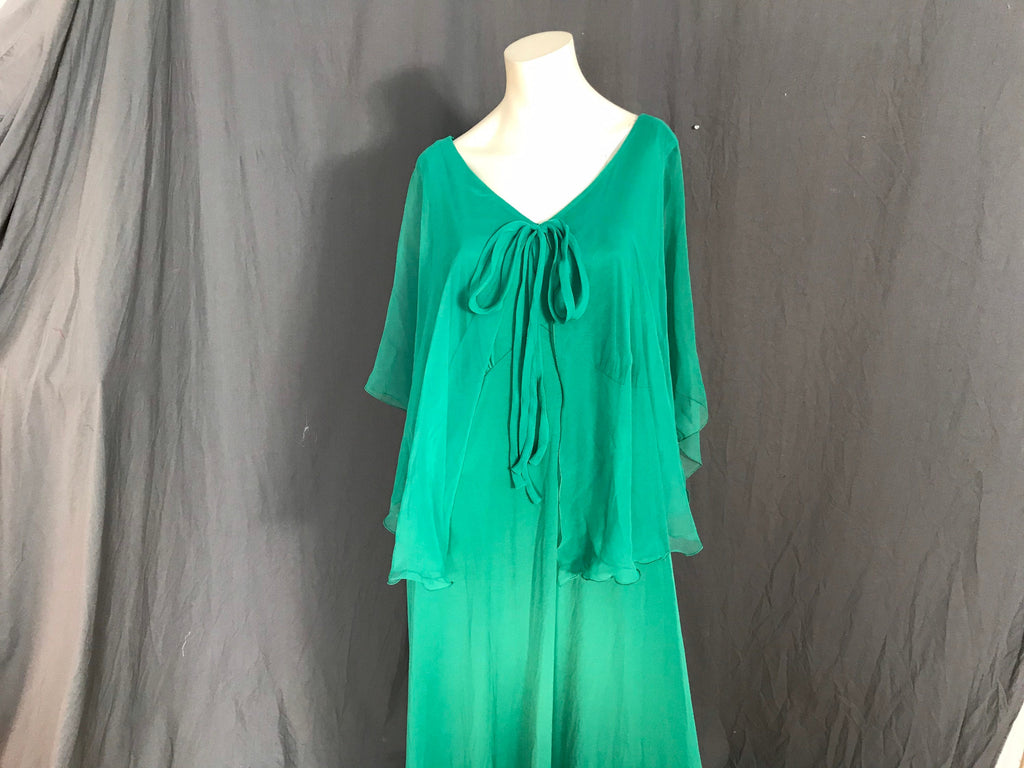 Vintage 1970’s green Lily Lynn green maxi dress XL