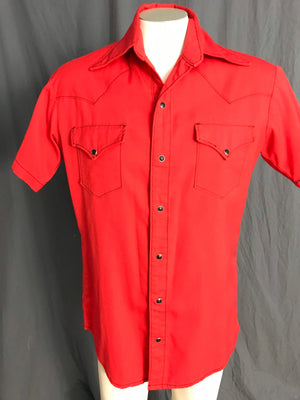 Vintage red and black 1970’s cowboy western shirt M
