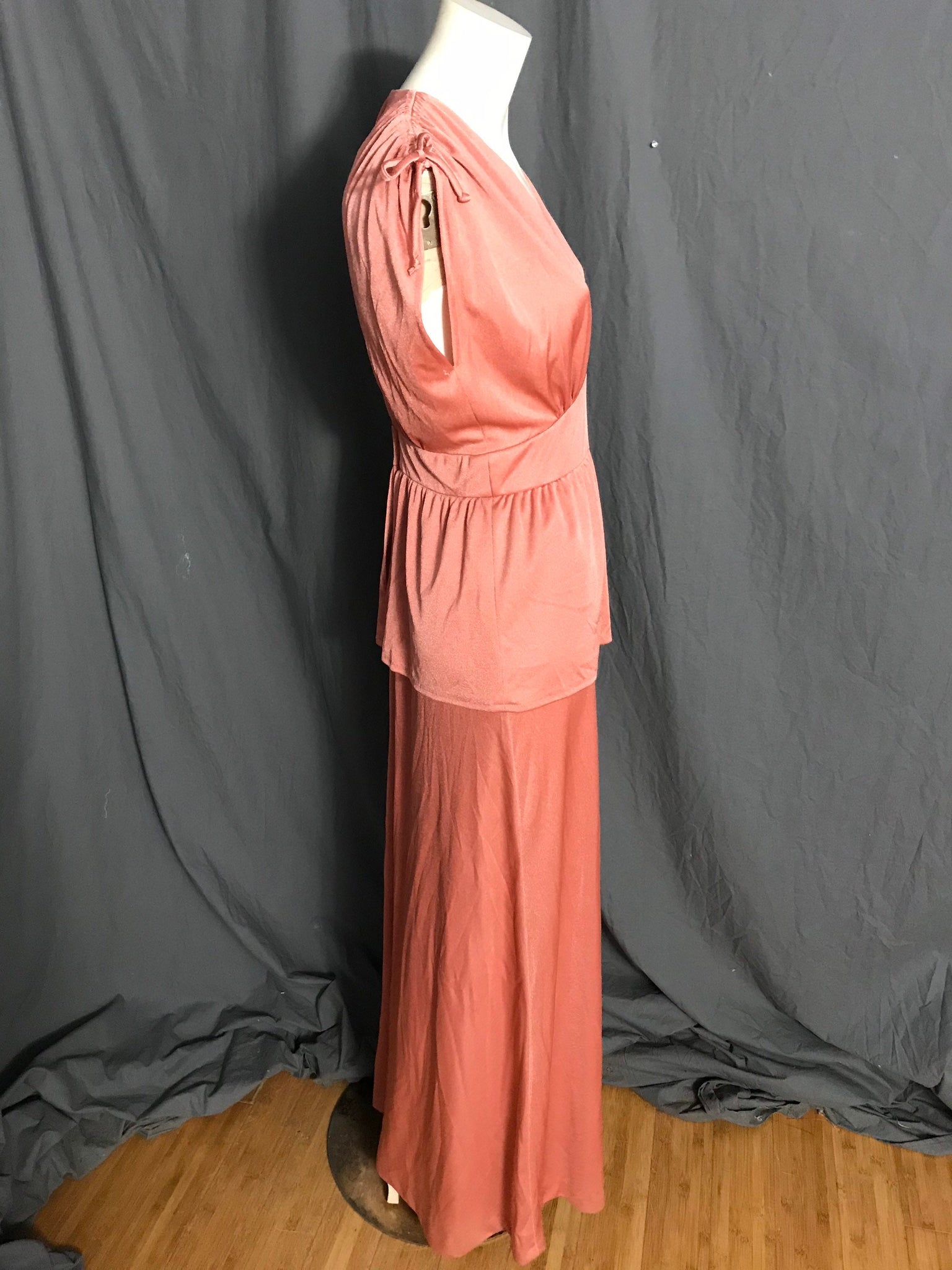 Vintage 1970’s Coco pink maxi dress M