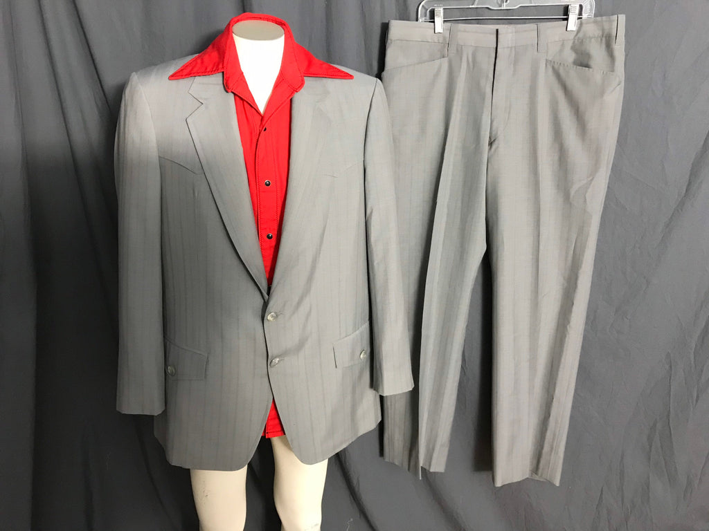 Vintage gray striped Fairmont western suit 44 R