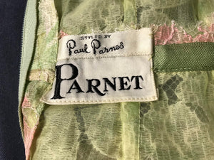Vintage 1950’s Paul Parnes Parnet green lace dress S