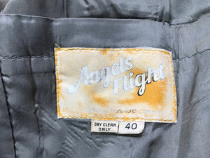 Vintage 1970’s Angel’s Flight black sports suit belted back jacket 40