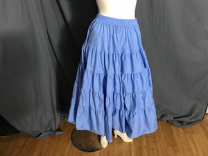 Vintage Malco Modes blue tiered petticoat skirt M