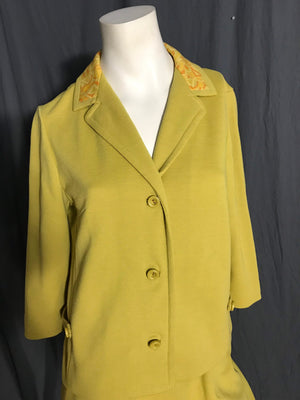 Vintage 1970’s Butte Knit mustard yellow women’s suit M