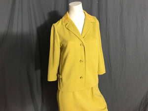 Vintage 1970’s Butte Knit mustard yellow women’s suit M