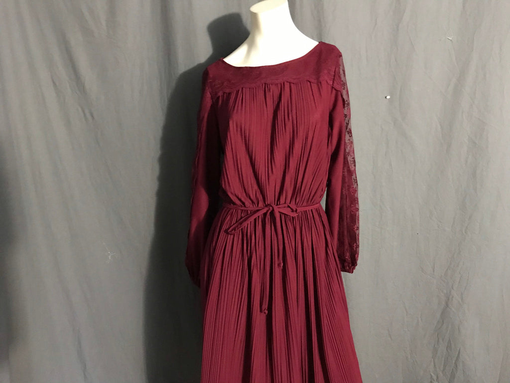 Vintage Sears 1970’s maroon dress L