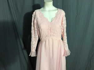 Vintage 1960’s 70’s Miss Elliette long pink formal dress M L