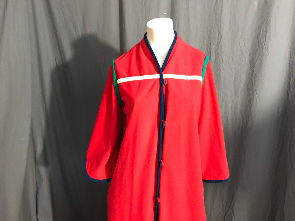Vintage Kayser red 70's warm robe dress M