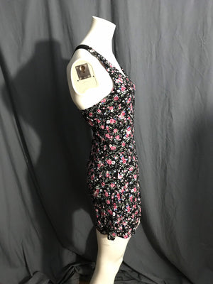 Vintage 80's rayon Pellini floral jumpsuit romper 5/6 S
