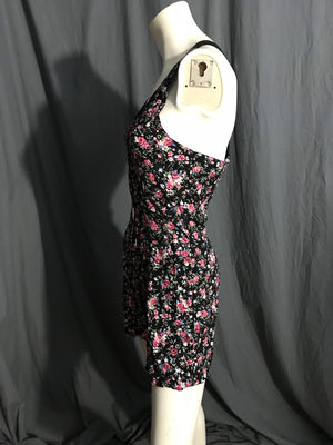 Vintage 80's rayon Pellini floral jumpsuit romper 5/6 S